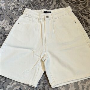 White denim shorts